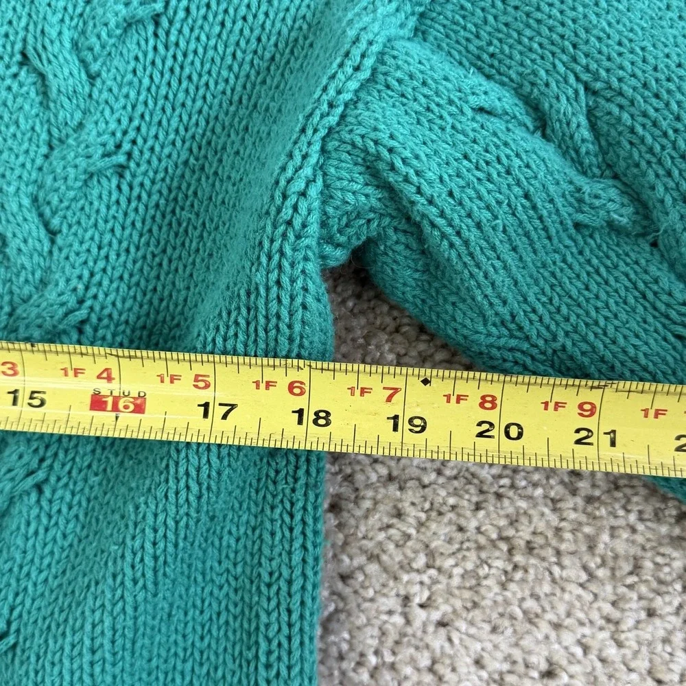 Best Sweater Womens M Teal Long Sleeve Ramie sleeves